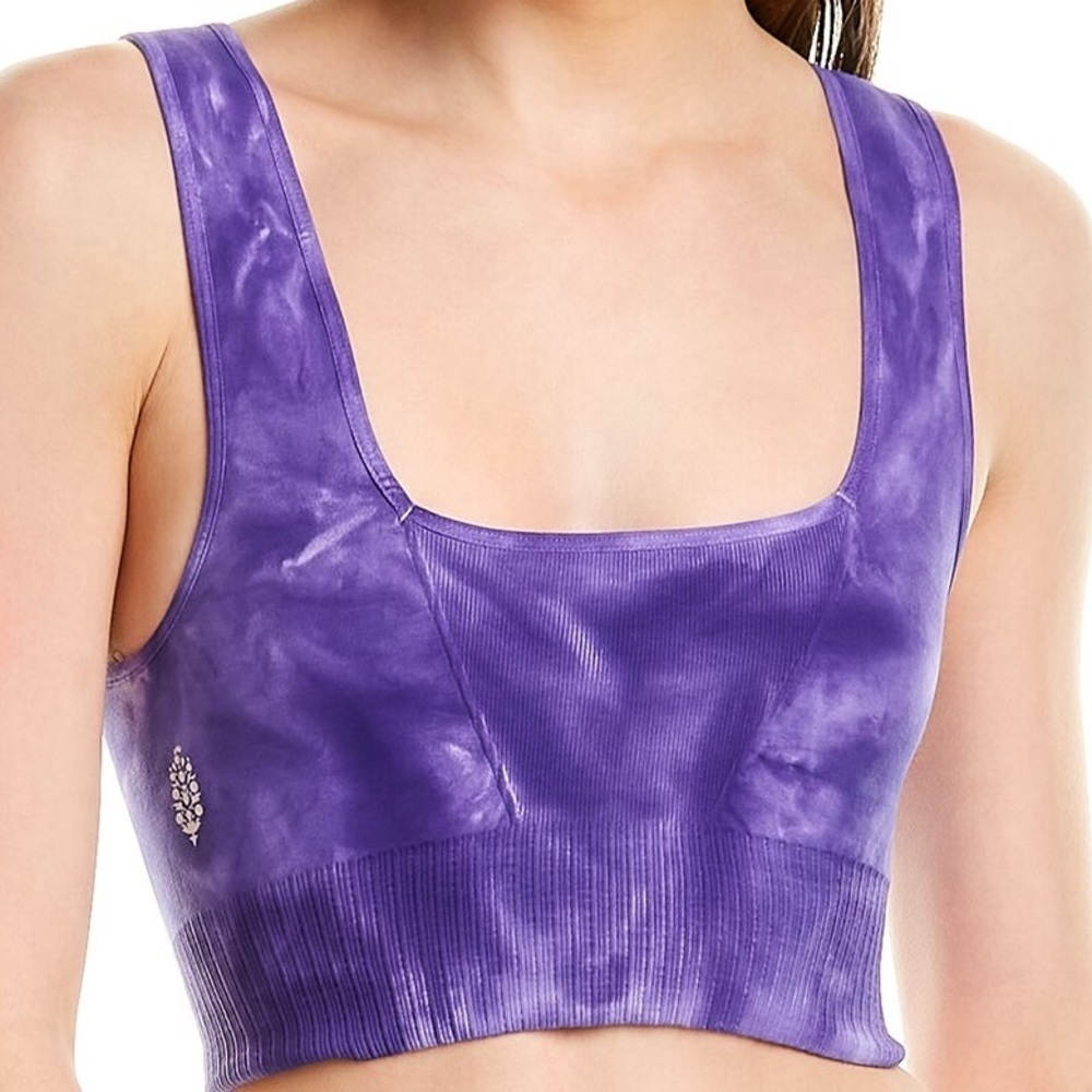 NWT - Free People Movement Good Karma Tie Dye Square Neck Crop